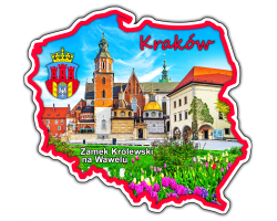 MAGNES elastyczny kontur Polski czerwony KRAKÓW - Zamek Królewski na Wawelu